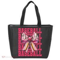 Baseball Player Baseball Girl Mom Mothers Day Coquette Bow Tote Bag thumb 0