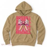 Baseball Player Baseball Girl Mom Mothers Day Coquette Bow Hoodie thumb 0