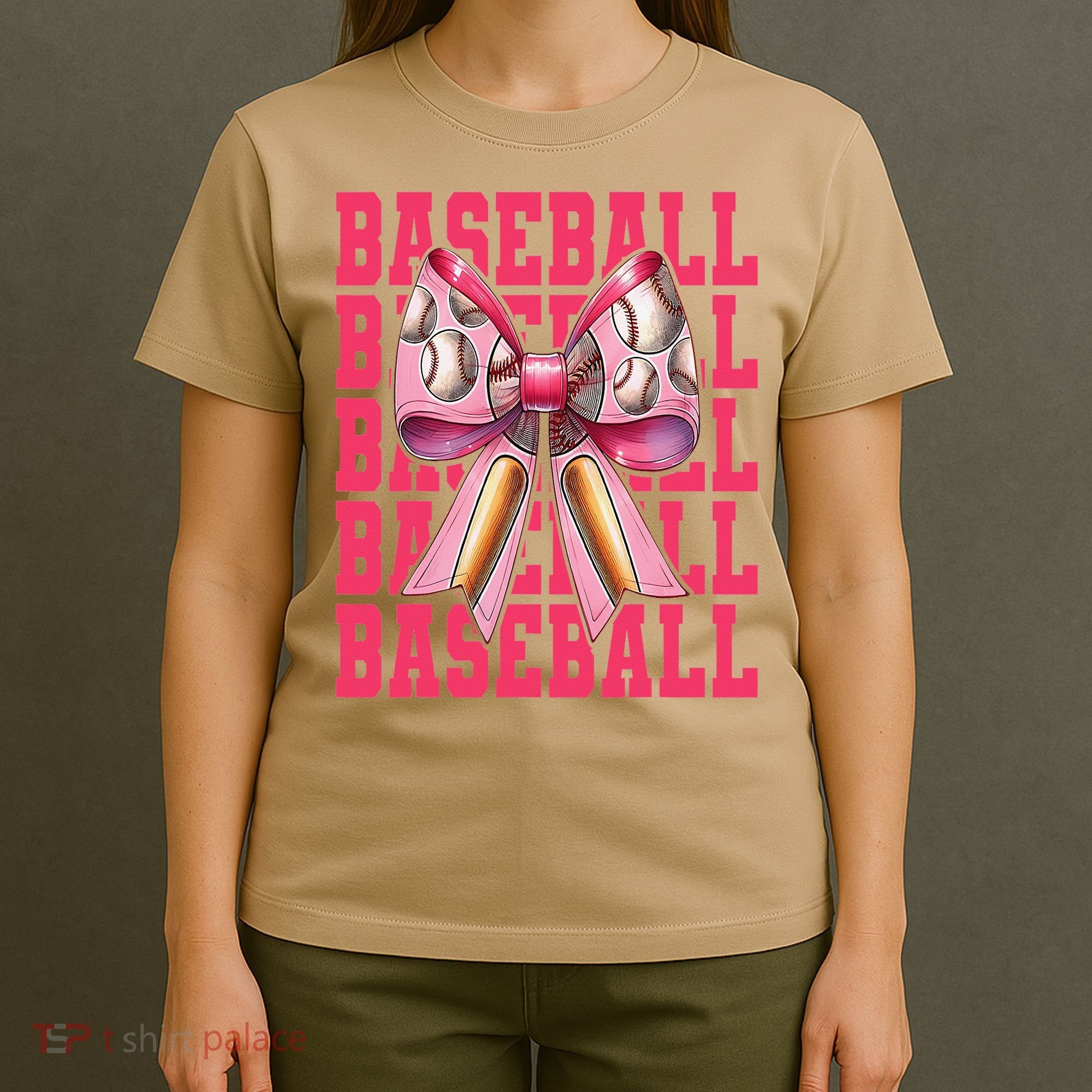 Baseball Player Baseball Girl Mom Mothers Day Coquette Bow T-Shirt