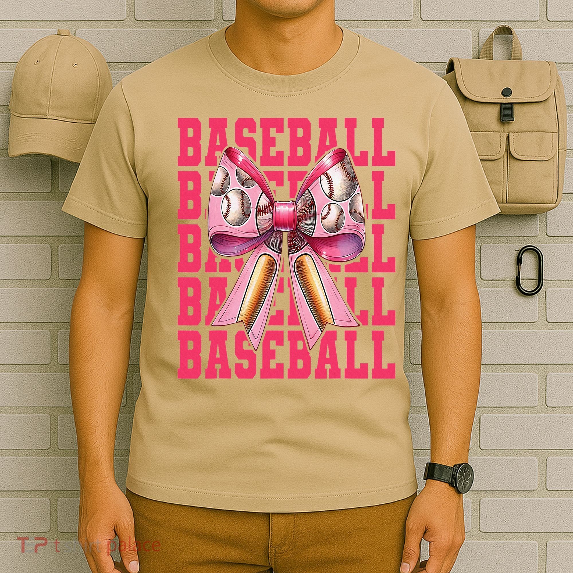 Baseball Player Baseball Girl Mom Mothers Day Coquette Bow T-Shirt