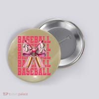 Baseball Player Baseball Girl Mom Mothers Day Coquette Bow Button thumb 0