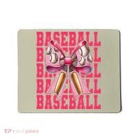 Baseball Player Baseball Girl Mom Mothers Day Coquette Bow Mousepad thumb 0