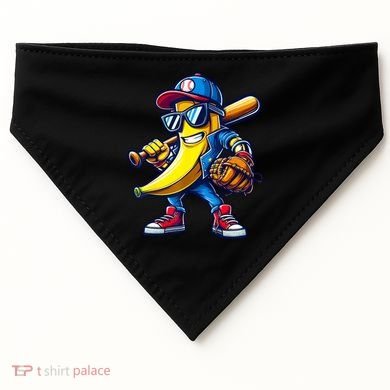 Banana Playing Baseball Fruit Lover Baseball USA-Made Doggie Bandana