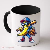 Banana Playing Baseball Fruit Lover Baseball Coffee Mug thumb 0