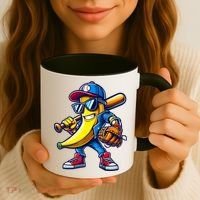Banana Playing Baseball Fruit Lover Baseball Coffee Mug thumb 3