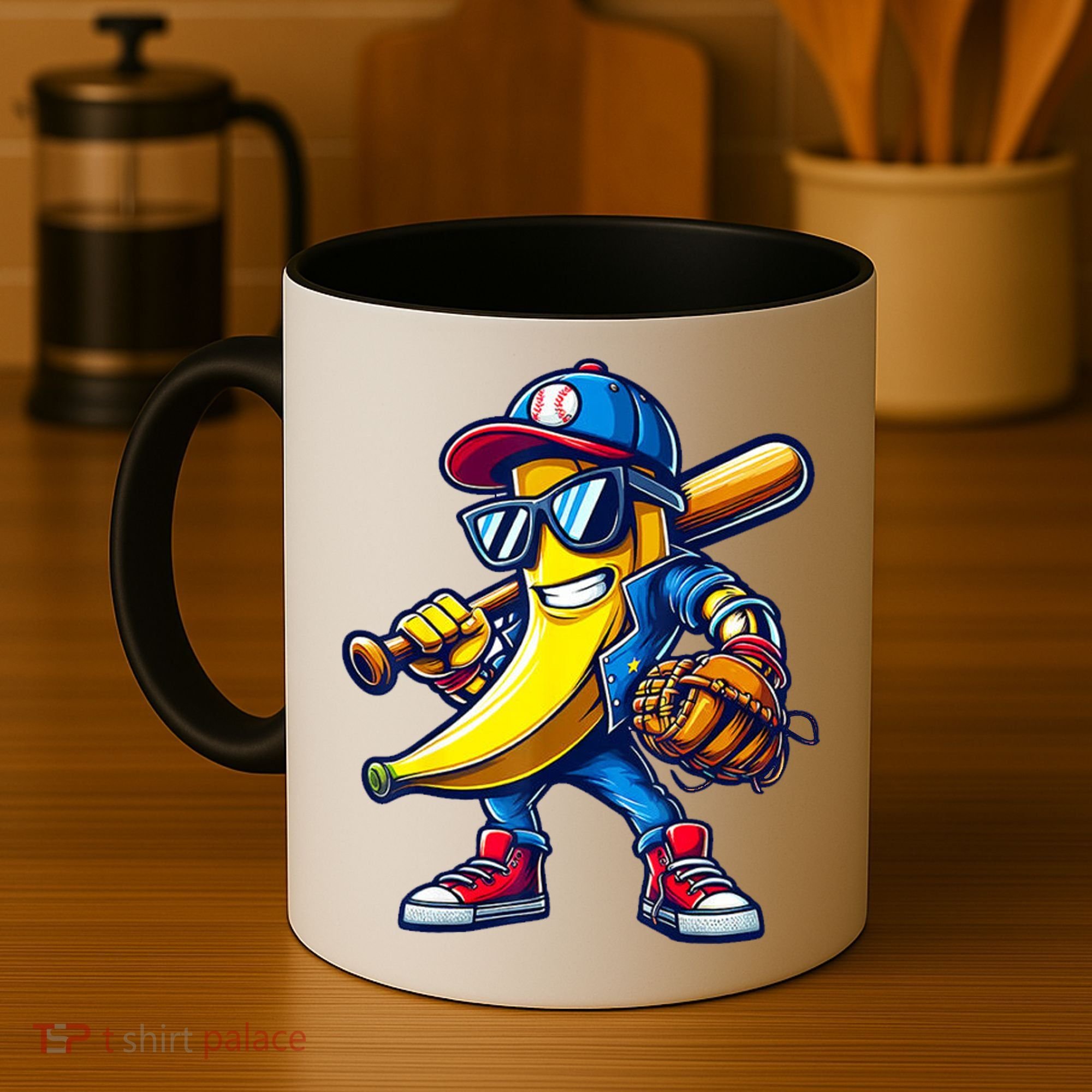 Banana Playing Baseball Fruit Lover Baseball Coffee Mug
