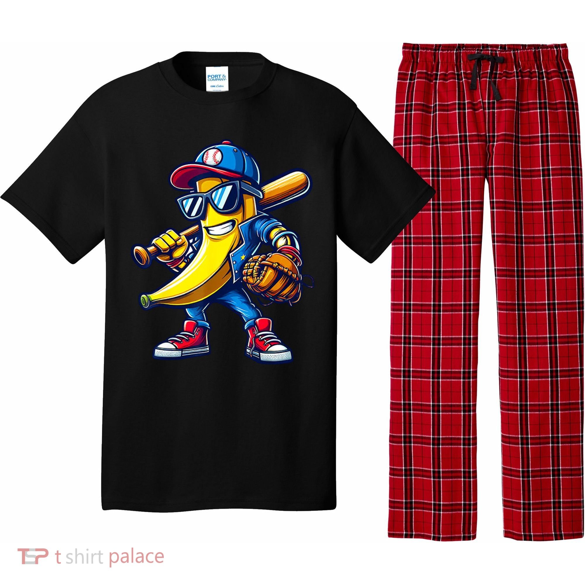 Banana Playing Baseball Fruit Lover Baseball Pajama Set