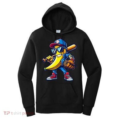 Banana Playing Baseball Fruit Lover Baseball Women's Hoodie