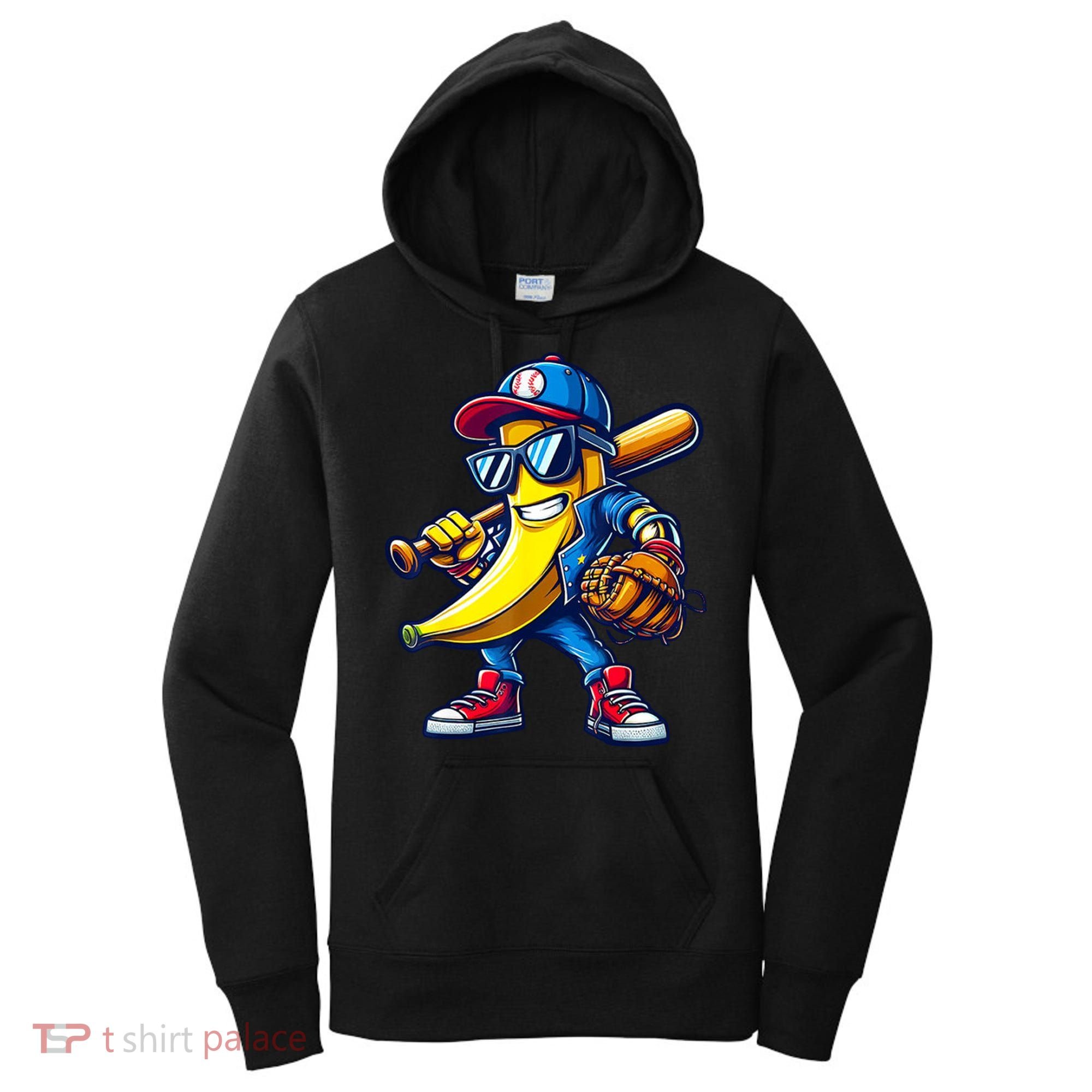 Banana Playing Baseball Fruit Lover Baseball Women's Hoodie