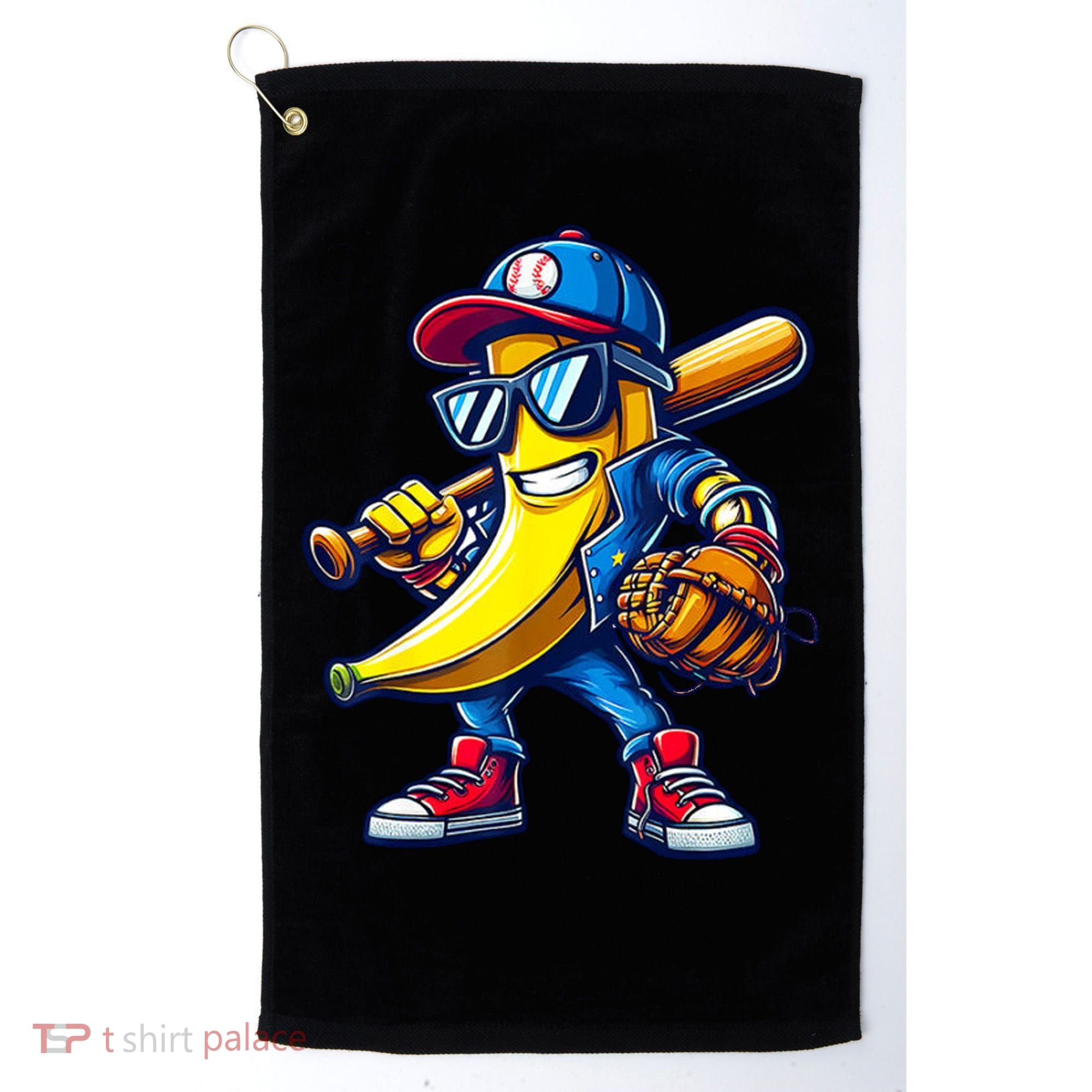 Banana Playing Baseball Fruit Lover Baseball Golf Towel