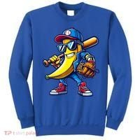 Banana Playing Baseball Fruit Lover Baseball Sweatshirt thumb 0