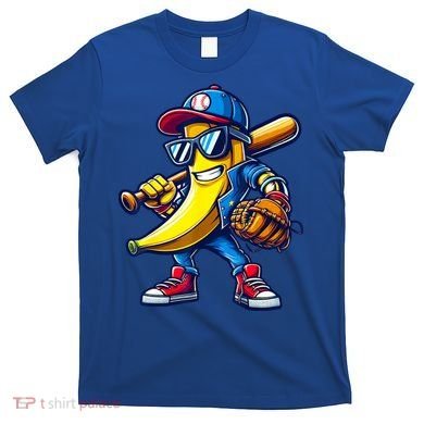 Banana Playing Baseball Fruit Lover Baseball T-Shirt