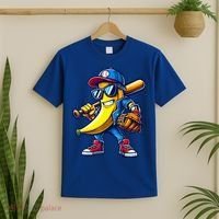 Banana Playing Baseball Fruit Lover Baseball T-Shirt thumb 2