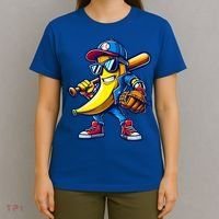 Banana Playing Baseball Fruit Lover Baseball T-Shirt thumb 4