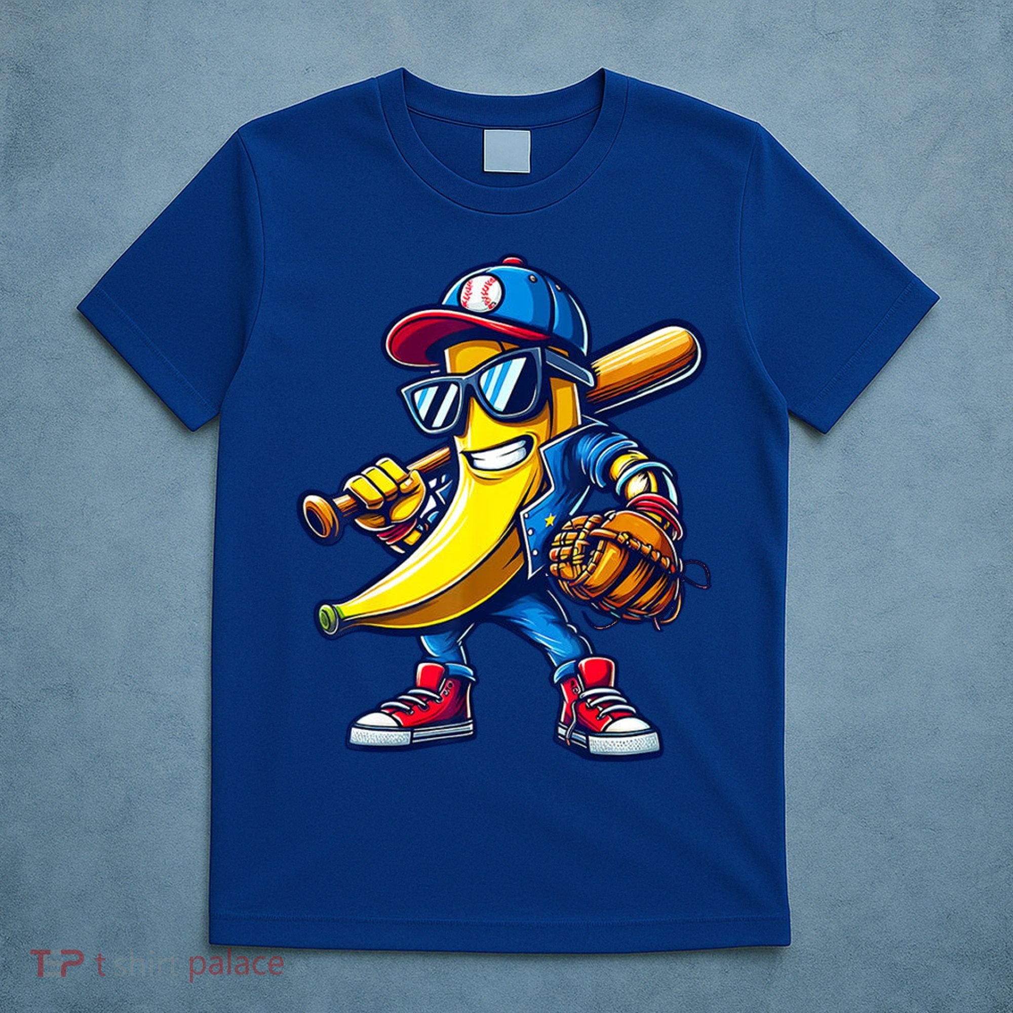 Banana Playing Baseball Fruit Lover Baseball T-Shirt
