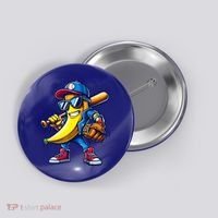 Banana Playing Baseball Fruit Lover Baseball Button thumb 0