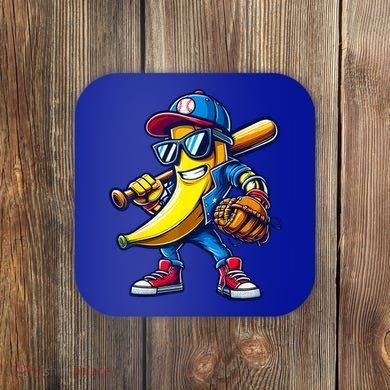 Banana Playing Baseball Fruit Lover Baseball Coaster