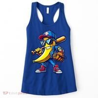 Banana Playing Baseball Fruit Lover Baseball Women's Tank Top thumb 0