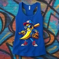 Banana Playing Baseball Fruit Lover Baseball Women's Tank Top thumb 3