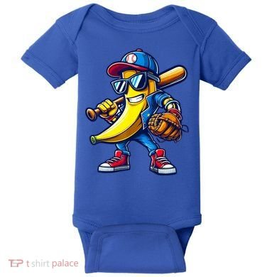 Banana Playing Baseball Fruit Lover Baseball Baby Bodysuit