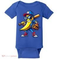 Banana Playing Baseball Fruit Lover Baseball Baby Bodysuit thumb 0