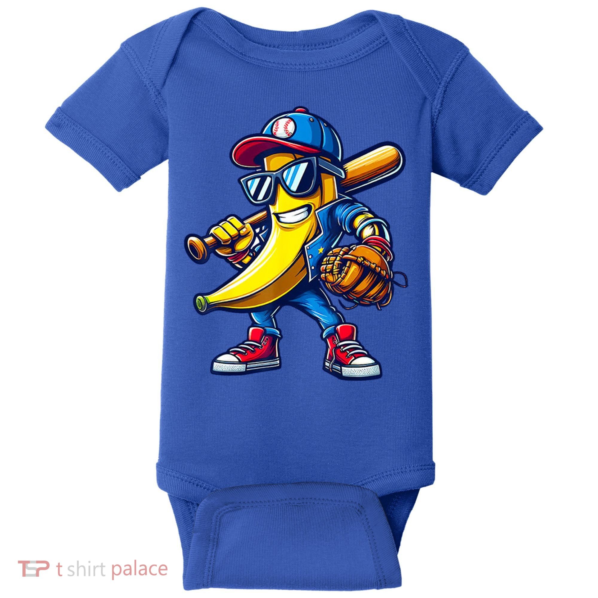 Banana Playing Baseball Fruit Lover Baseball Baby Bodysuit
