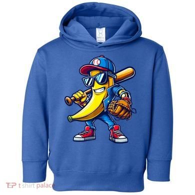 Banana Playing Baseball Fruit Lover Baseball Toddler Hoodie