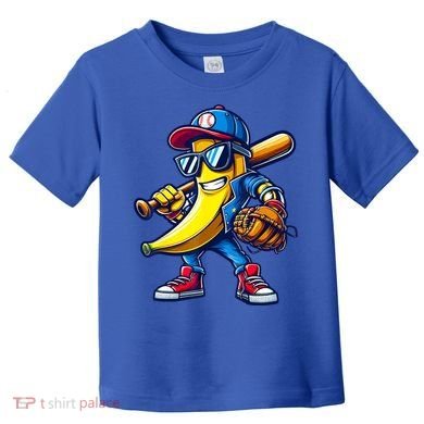 Banana Playing Baseball Fruit Lover Baseball Toddler T-Shirt