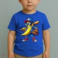 Banana Playing Baseball Fruit Lover Baseball Toddler T-Shirt thumb 2