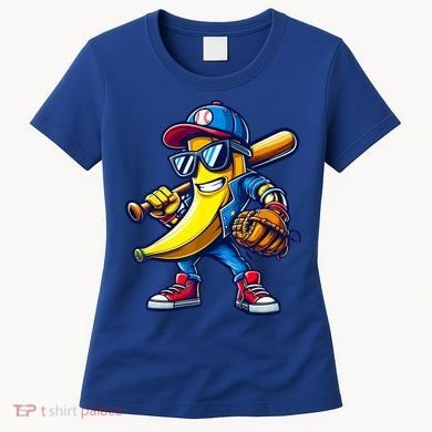 Banana Playing Baseball Fruit Lover Baseball Women's T-Shirt