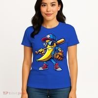 Banana Playing Baseball Fruit Lover Baseball Women's T-Shirt thumb 4