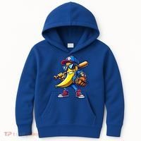 Banana Playing Baseball Fruit Lover Baseball Kids Hoodie thumb 0