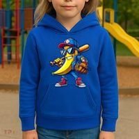 Banana Playing Baseball Fruit Lover Baseball Kids Hoodie thumb 3