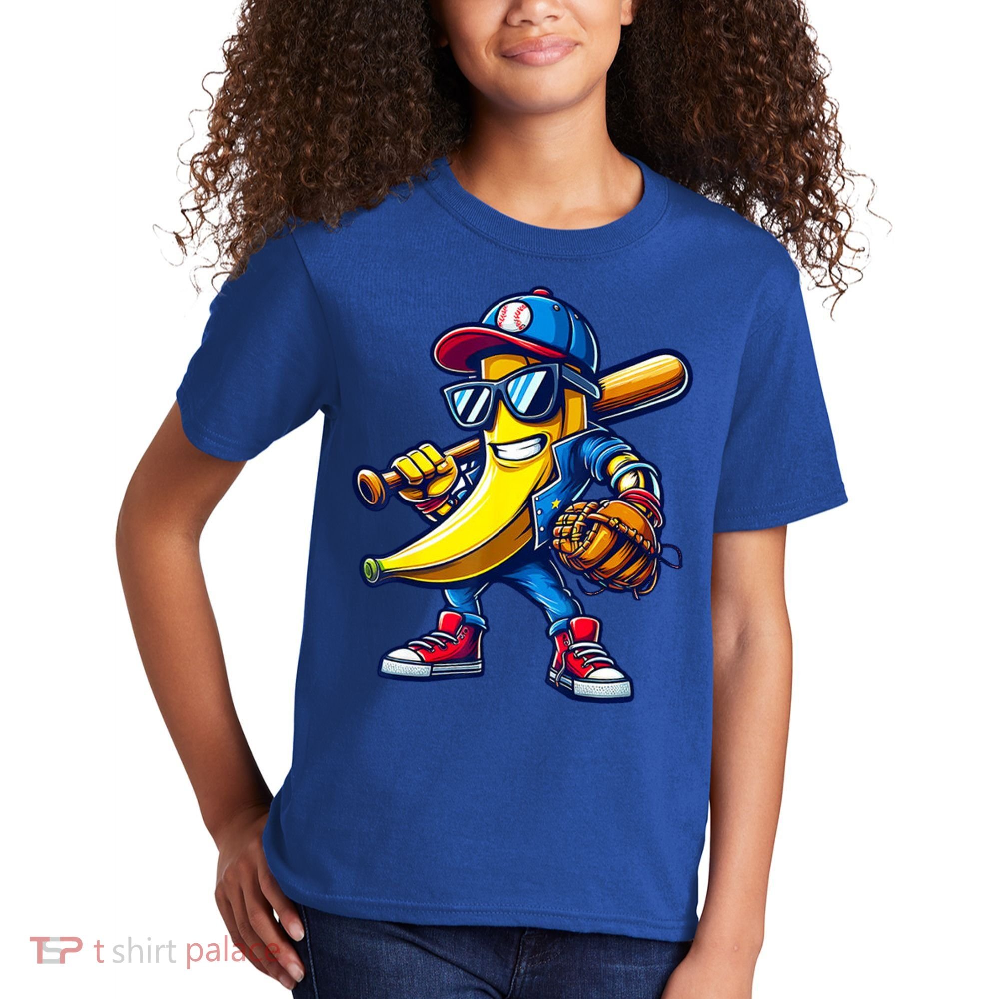 Banana Playing Baseball Fruit Lover Baseball Kids T-Shirt