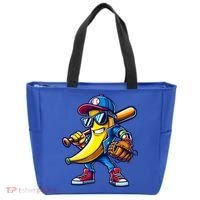 Banana Playing Baseball Fruit Lover Baseball Tote Bag thumb 0