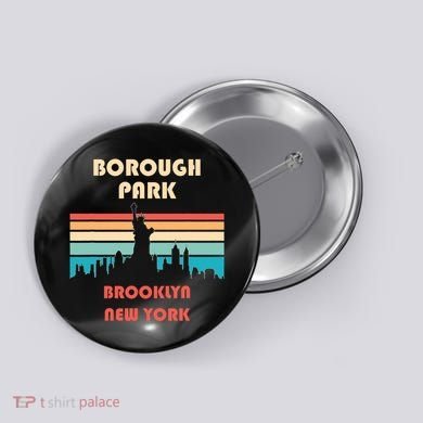 Borough Park Brooklyn New York Retro Vintage Button