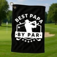 Best Papa By Par Golf Gift Dad Grandpa Gift Funny Gift Golf Towel thumb 1