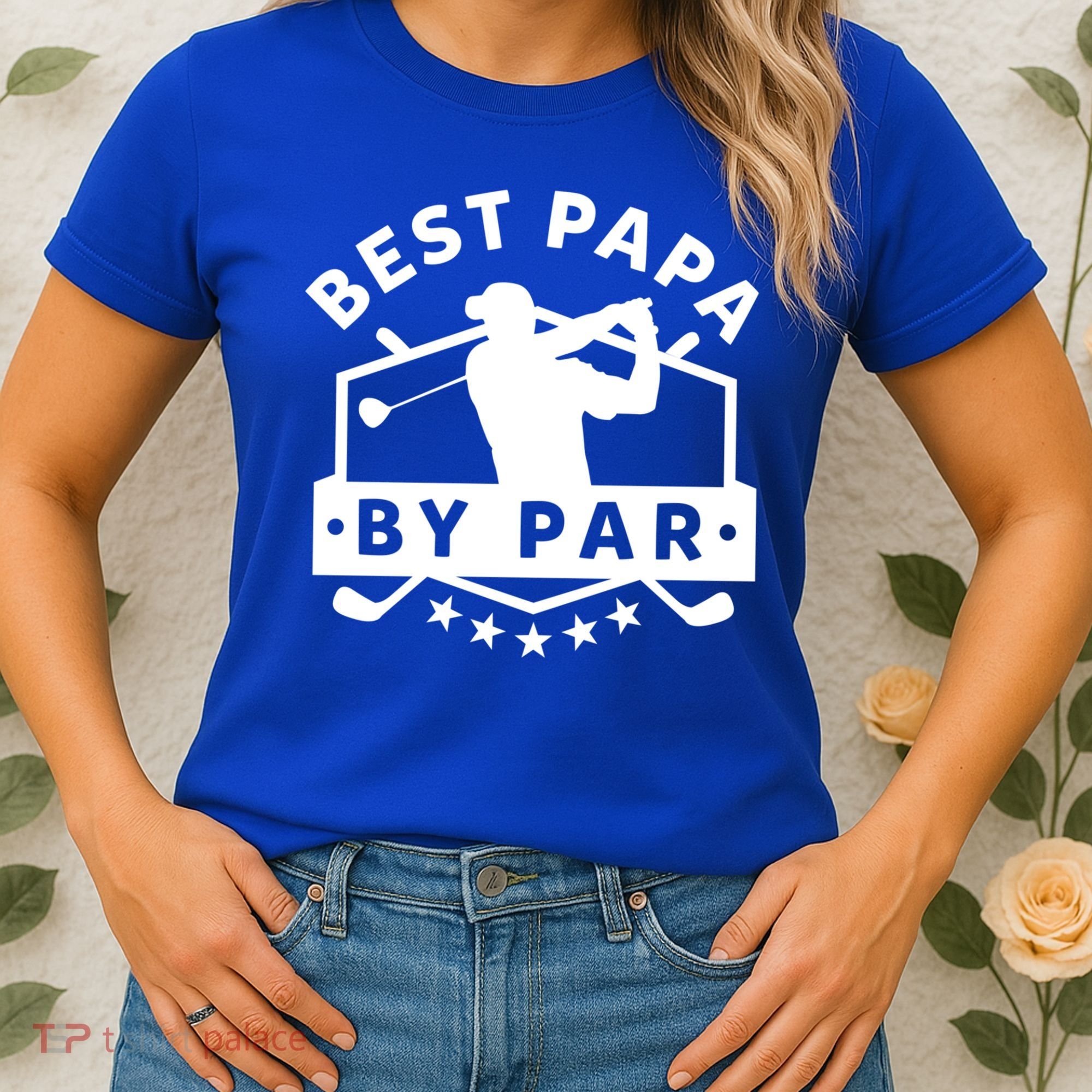 Best Papa By Par Golf Gift Dad Grandpa Gift Funny Gift Women's T-Shirt