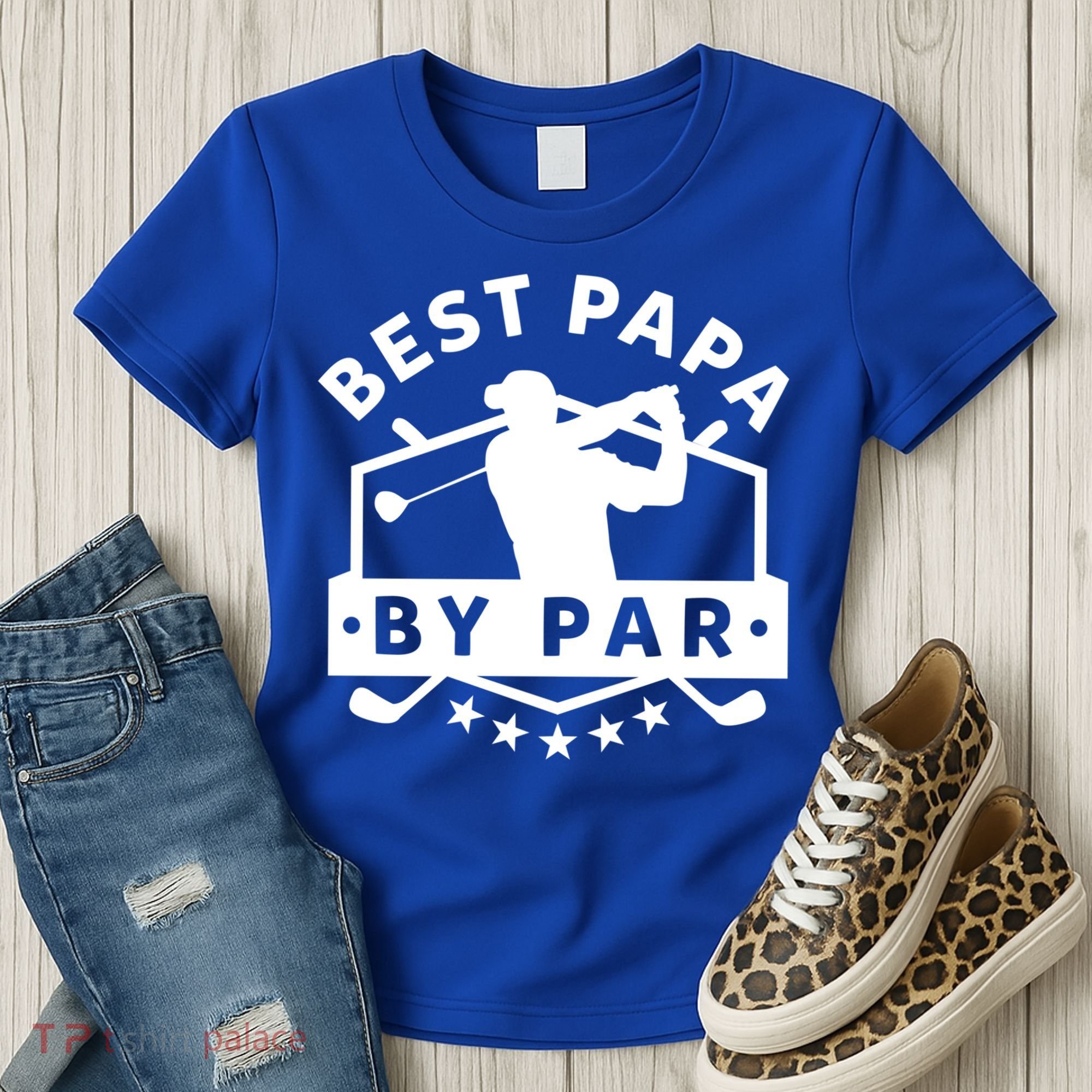 Best Papa By Par Golf Gift Dad Grandpa Gift Funny Gift Women's T-Shirt