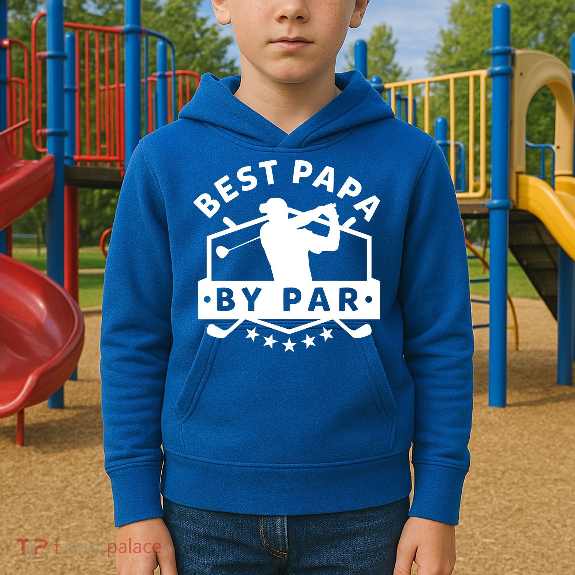 Best Papa By Par Golf Gift Dad Grandpa Gift Funny Gift Kids Hoodie