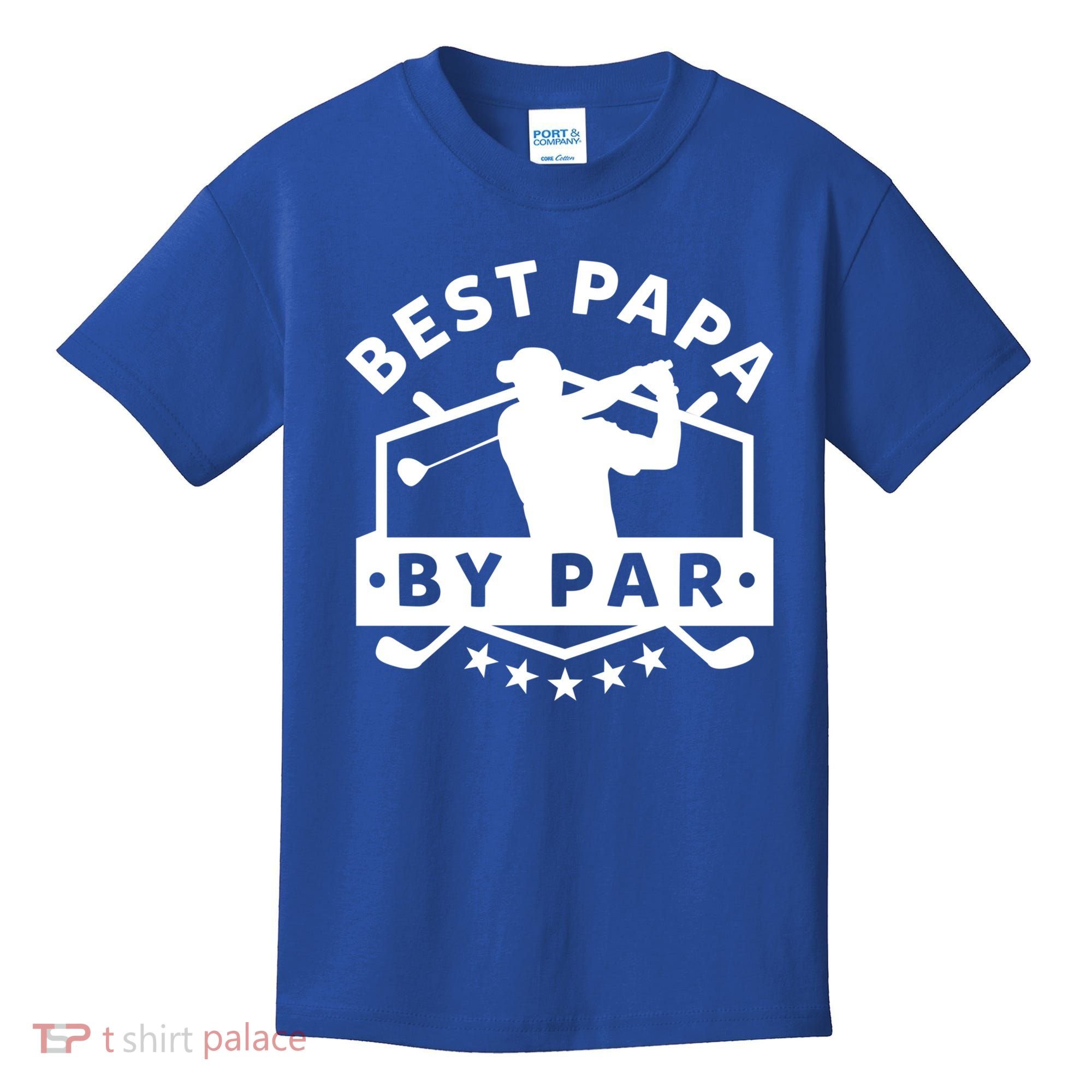 Best Papa By Par Golf Gift Dad Grandpa Gift Funny Gift Kids T-Shirt