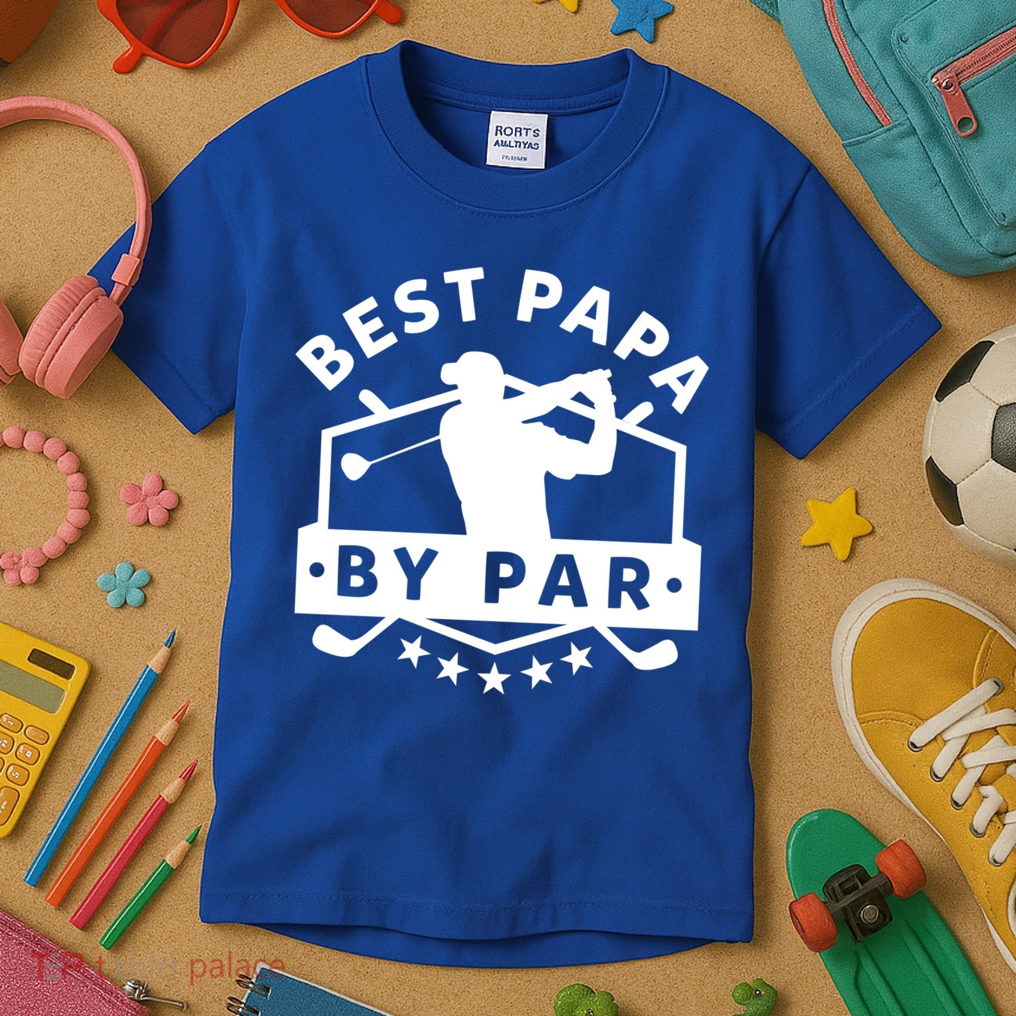 Best Papa By Par Golf Gift Dad Grandpa Gift Funny Gift Kids T-Shirt