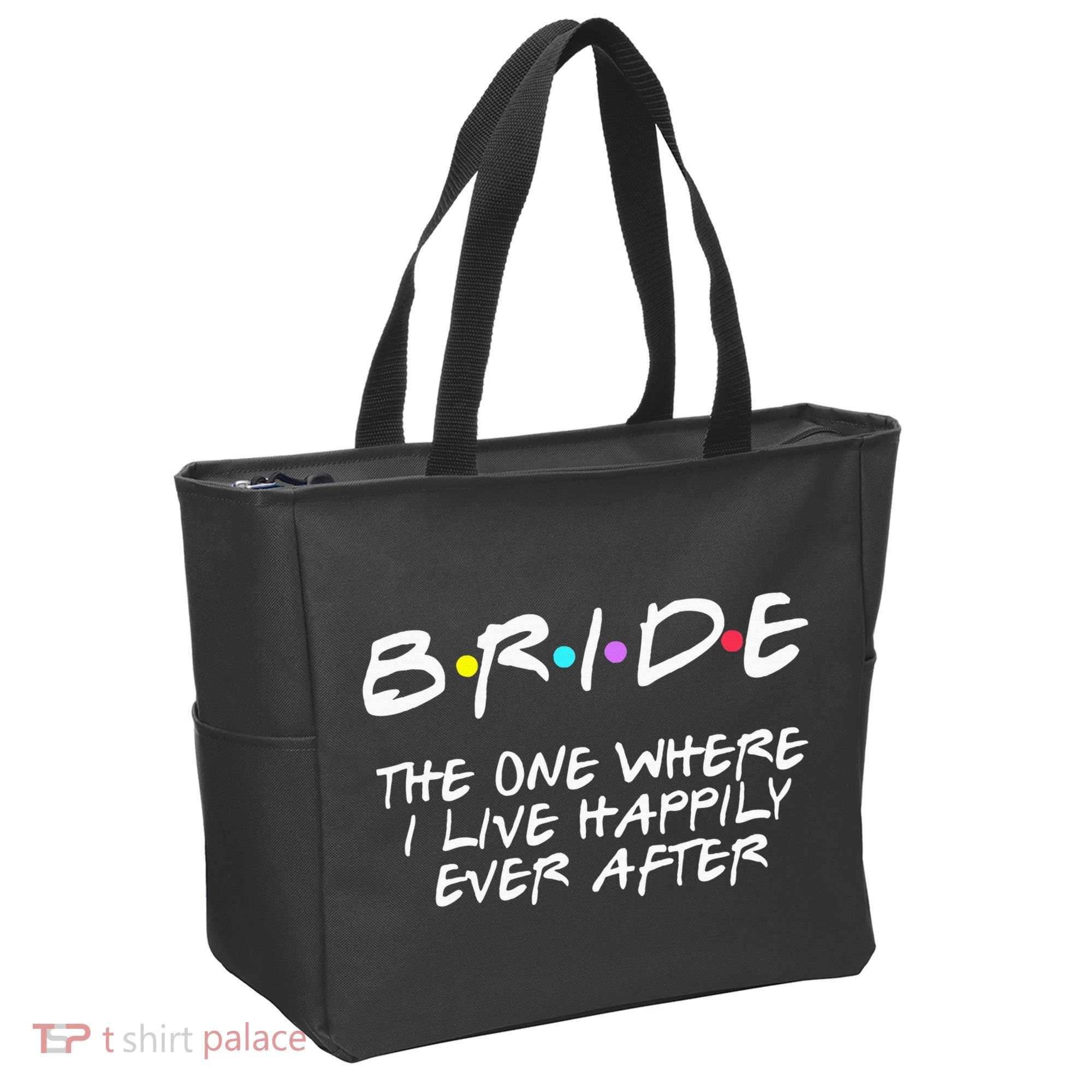 Bachelorette Party Bride The One Where I Live Happily Tote Bag