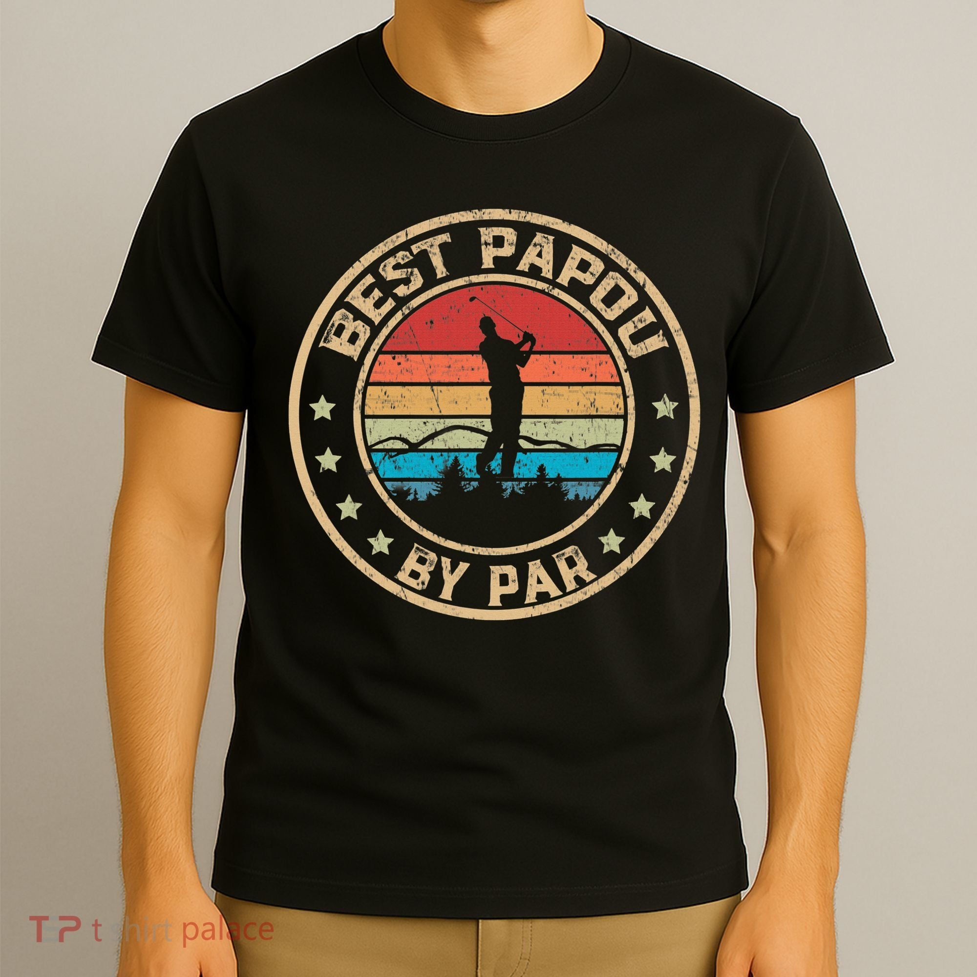 Best Papou By Par Father's Day Funny Golfing T-Shirt