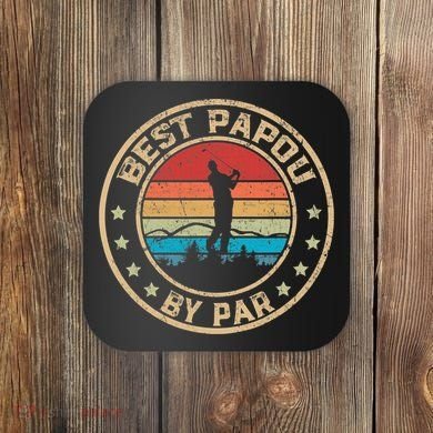 Best Papou By Par Father's Day Funny Golfing Coaster