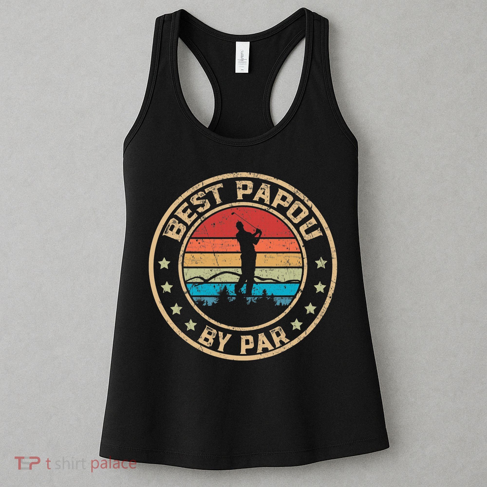 Best Papou By Par Father's Day Funny Golfing Women's Tank Top