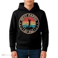 Best Papou By Par Father's Day Funny Golfing Kids Hoodie thumb 4