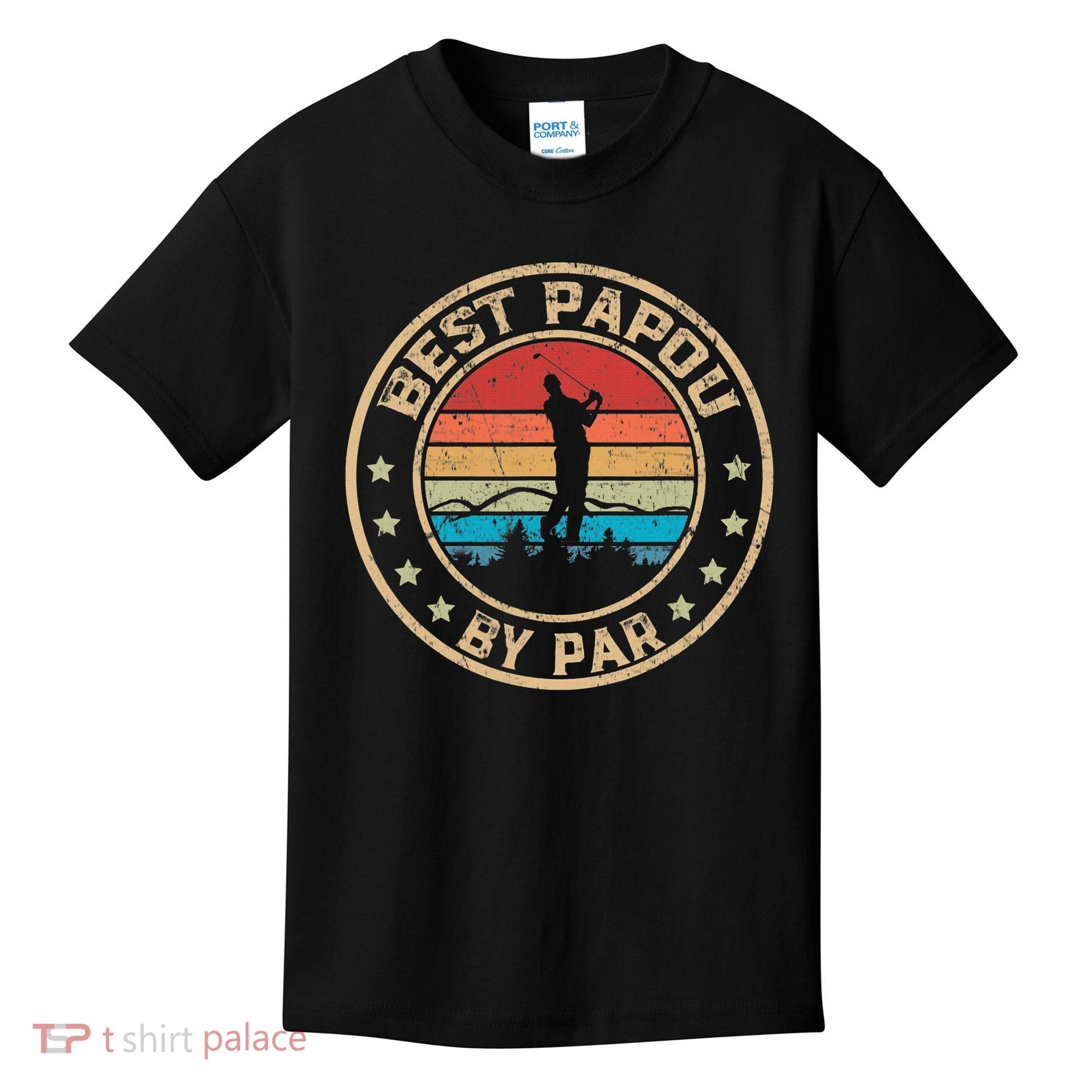 Best Papou By Par Father's Day Funny Golfing Kids T-Shirt