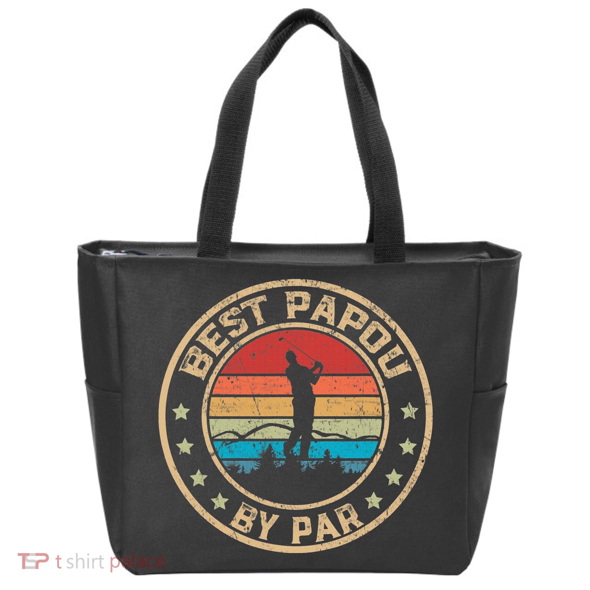 Best Papou By Par Father's Day Funny Golfing Tote Bag