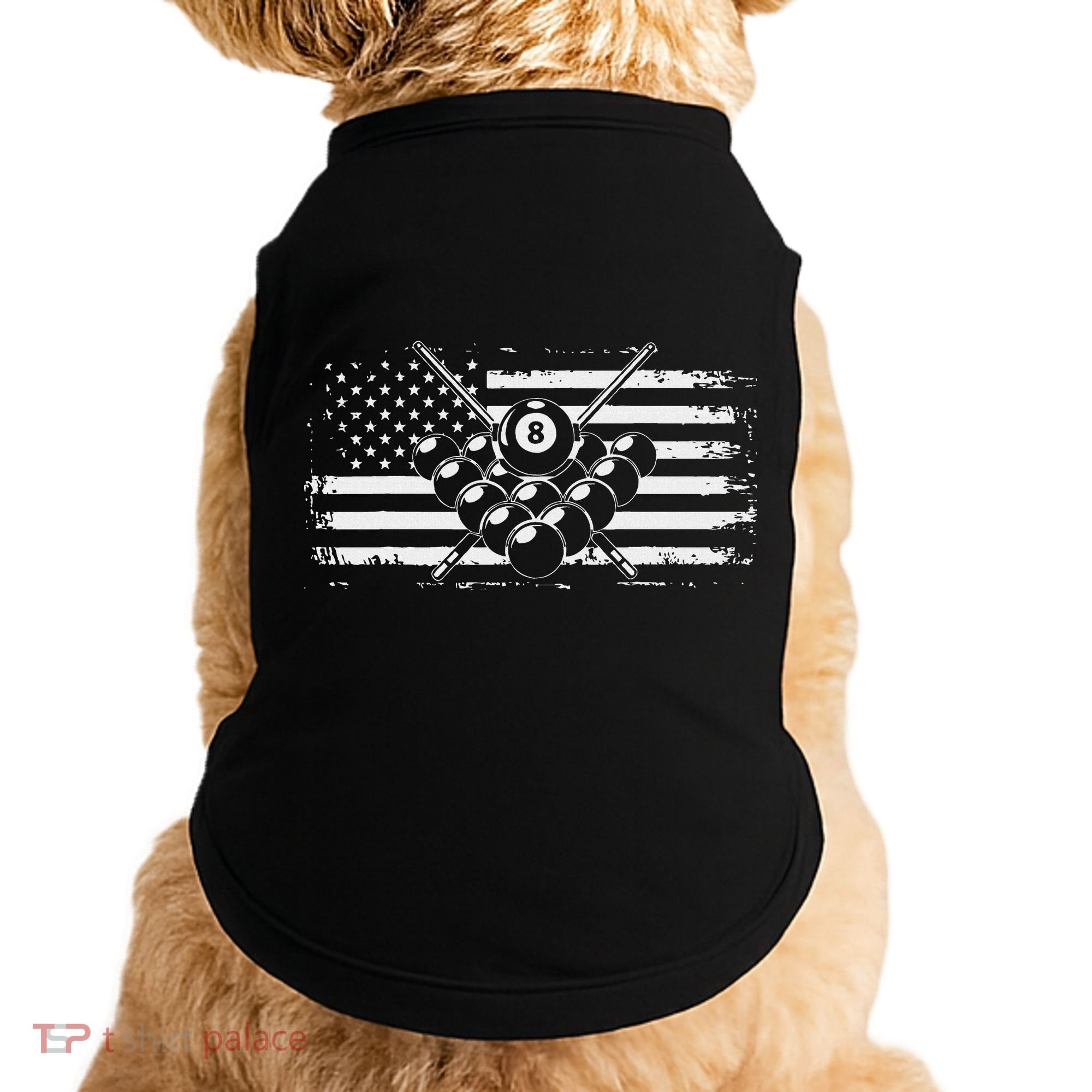 Billiards Pool Billiards American Flag Gift Doggie Tank